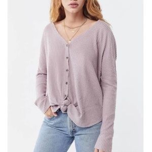 Urban outfitters out from under lavender waffle texture cardigan